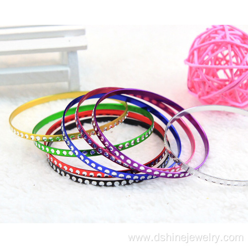 Colorful Metal Bangle Thin Aluminum Bracelet Bangles